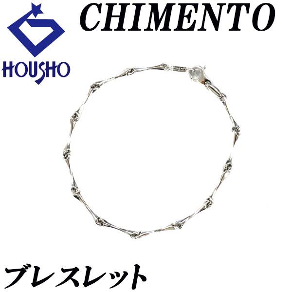 CHIMENTO（キメント） チェーン ブレスレット K18WG 竹 バンブー 中空