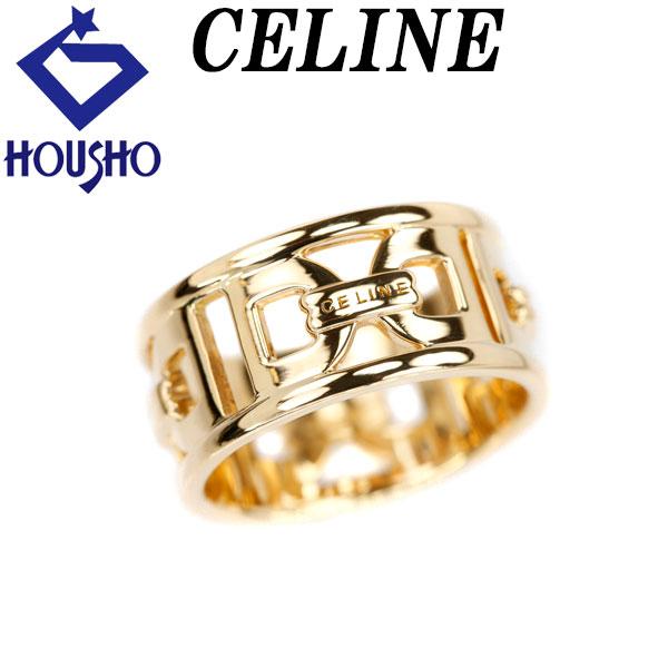 k18リング　セリーヌロゴツィストリング美品 CELINE（セリーヌ） リング K18YG 太め 幅広 金のみ ブランド 送料無料