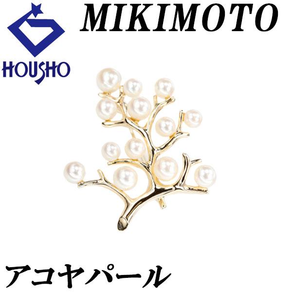 MIKIMOTO（ミキモト） アコヤ真珠 幸福の木 ブローチ K14イエロー