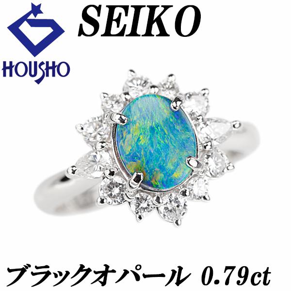 SEIKO（セイコー） ブラックオパール リング ダイヤモンド Pt900 SEIKO