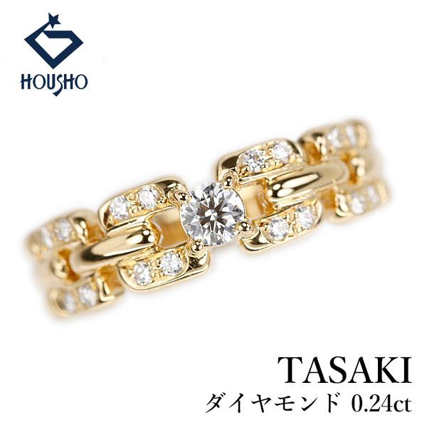 タサキ 田崎真珠 ダイヤモンド リング K18イエローゴールド TASAKI