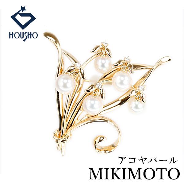 MIKIMOTO（ミキモト） アコヤ真珠 ブローチ ダイヤモンド K18YG