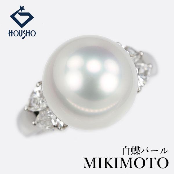 MIKIMOTO ミキモト パールリング ダイヤ Pt950 8.8ミリ MIKIMOTO（ミキモト） 白蝶真珠(南洋真珠) リング ダイヤモンド Pt950