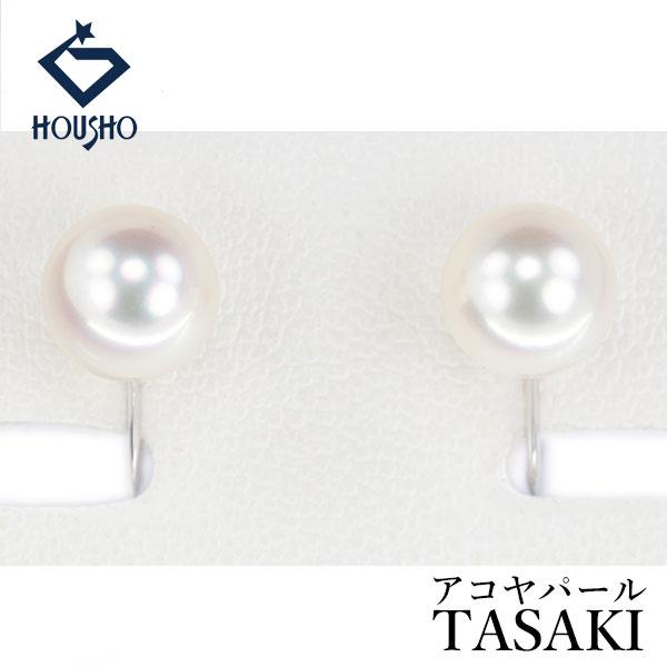 タサキ 田崎真珠 アコヤ真珠 イヤリング K14ホワイトゴールド TASAKI 