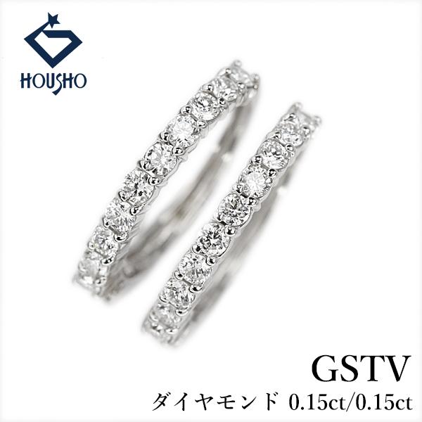 ジーエスティービー ダイヤモンド イヤリング Pt950 GSTV ピアリング