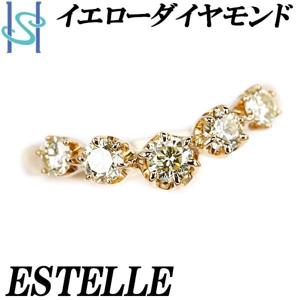 ESTELLE（エステール） イエローダイヤモンド リング K18YG V字