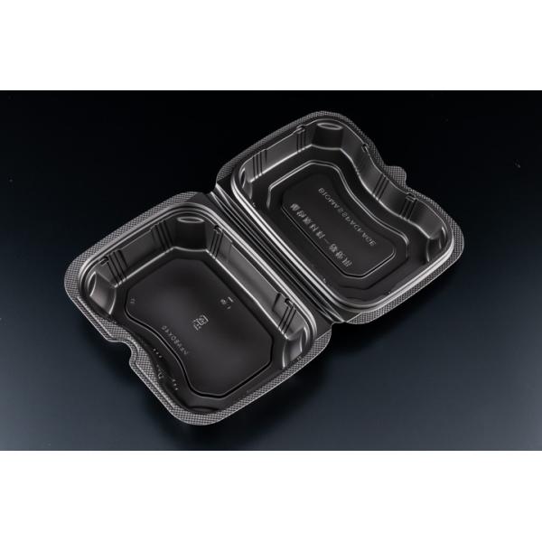 バイオデリカ　シェルBOX40 黒　25個×12袋　合計300個 リスパック バイオデリカシェルBOX40 黒 25枚 使い捨て弁当容器