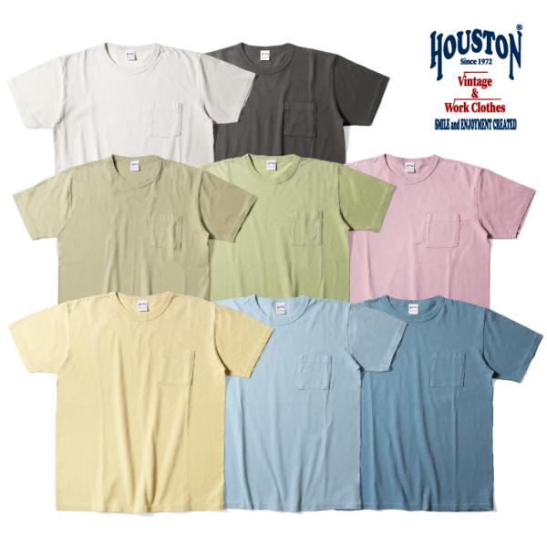 HOUSTON  / ヒューストン 22296 PIGMENT POCKET TEE / ピグメントポケットTシャツ -全8色-