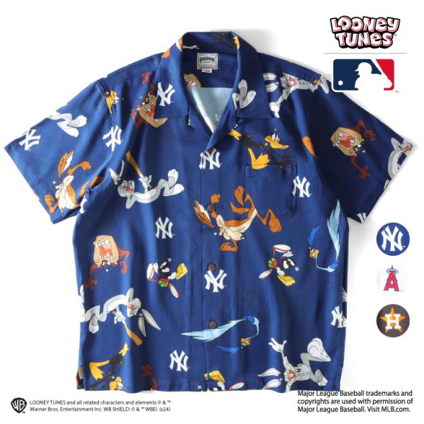 HOUSTON / ヒューストン 41064 LOONEY TUNES × MLB ALOHA SHIRTS / アロハシャツ -全3色-