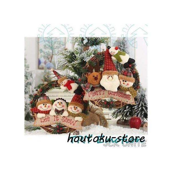 カラー:サンタクロース  雪だるまサイズ:直径29cm    華やかなリースは眺めるだけでクリスマス気分を演出してくれます。クリスマスリースには、魔よけと、豊作をお願うという意味があると言われています。ご自宅の玄関用、ドア、窓リースに、季節...