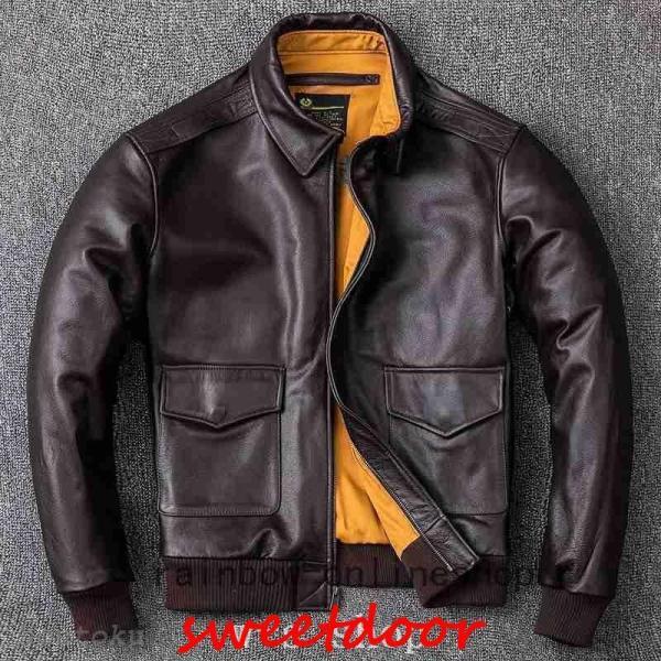 バイク本革レザーメンズ革防寒防風バイクウェア革ジャン秋冬牛革A2