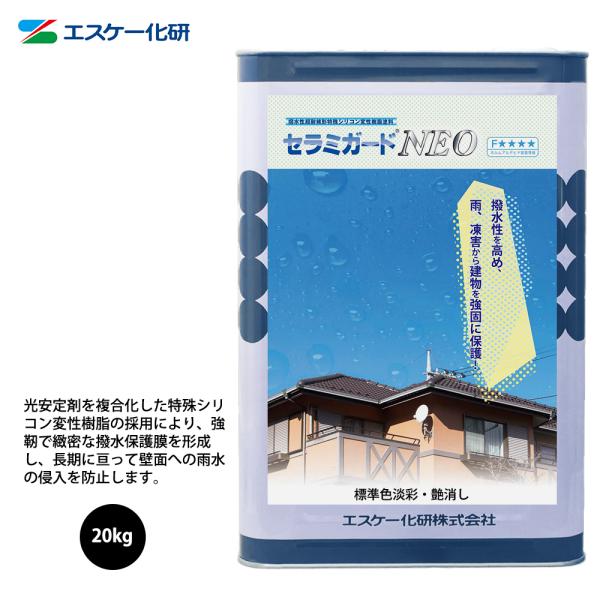 送料無料！セラミガードNEO 20kg 艶消し 白/淡彩色 エスケー化研 外装