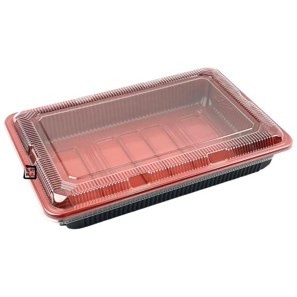 屋号必須 弁当容器 仕切無し KY-8 朱黒 222×143×34mm KY-8盛のせ 屋号必須 弁当容器 仕切無し KY-8 朱黒 222×143×34mm KY-8盛のせ
