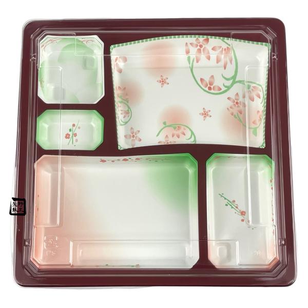 北原産業 弁当容器 KF-101美里 231×231×31mm 外嵌合 蓋セット 1セット