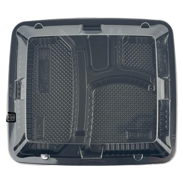 北原産業 弁当容器 NY-20B黒 231×202×28mm 外嵌合 蓋セット 1セット各