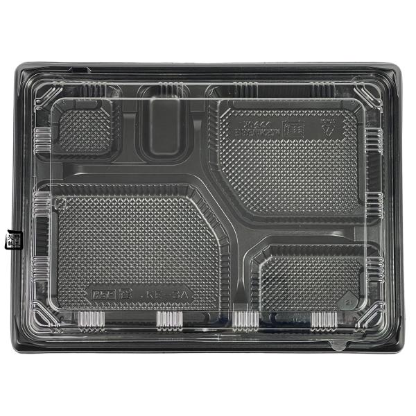 北原産業 弁当容器 KE-3A 黒 264×197×37(フタ9)mm 内嵌合 本体蓋セット