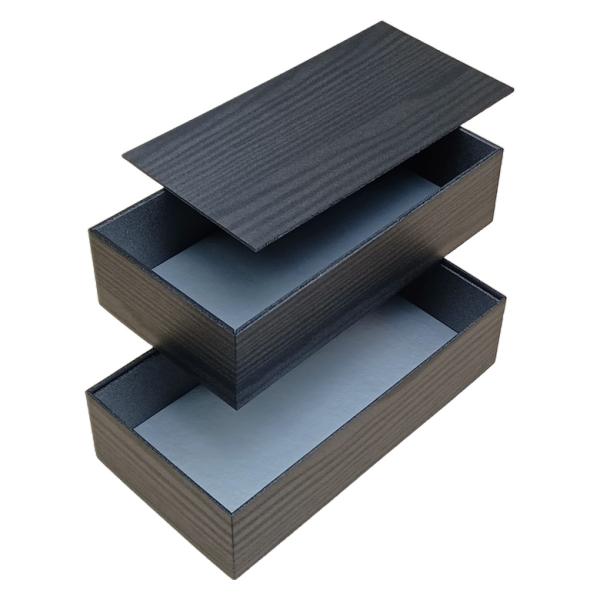 値引有 折箱 LB-N2L 長折2段重(大) 黒久松 204×106×54(54)mm 1ケース