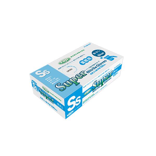 フジナップ SSサイズ ブルー 粉なし フジ スーパーニトリルグローブ