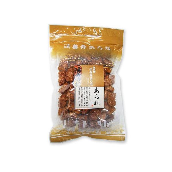 昔ながらの鬼あられで歯ごたえがあり、醤油がしっかり効いています。食べ応えがあり、醤油あられの定番商品です。［分類］あられ・おかき・せんべい・かきもち