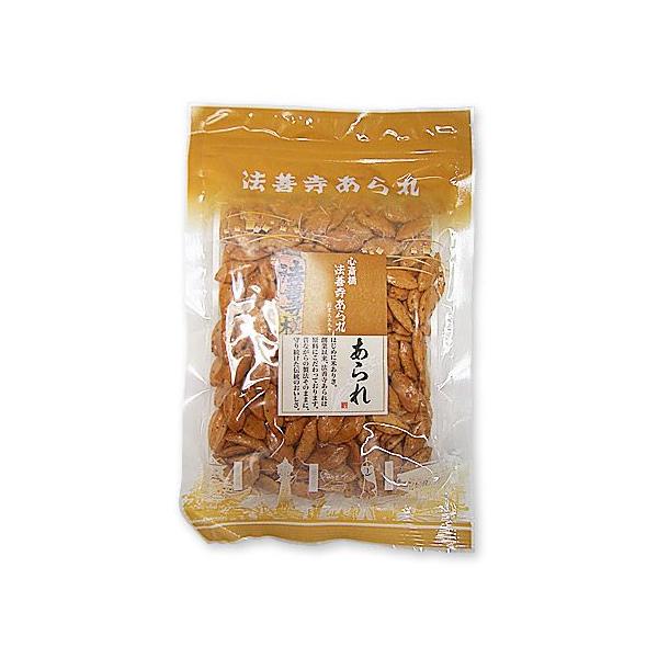 ピリッと辛い柿の種。他にはない法善寺あられオリジナルの大粒サイズです。水稲もち米の良さと副原料にもこだわった賜物、上品な辛さに仕上がっております。［分類］あられ・おかき・せんべい・かきもち