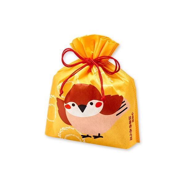 ふくらまる３種類の味（塩味、甘口、しょう油味）を個包装し、かわいいふくめちゃん巾着（不織布）に詰合せました。食べ終わった後、巾着はポーチとして御利用下さい。［分類］あられ・おかき・せんべい・かきもち・ギフト