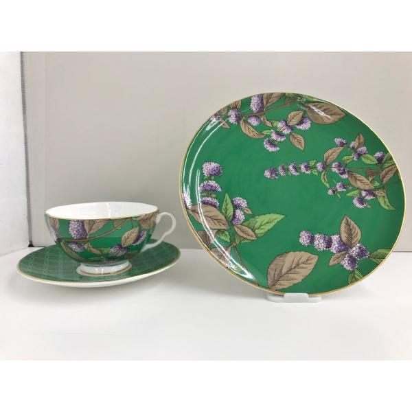ウェッジウッド WEDGWOOD プレート＆カップ＆ソーサー THE GARDEN GREEN TEA＆MINT 箱付き ［静岡市］店頭併売品 未使用 → 2508LS931