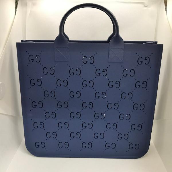 グッチ GUCCI ラバートートバッグ GGスプリーム ネイビー 679365