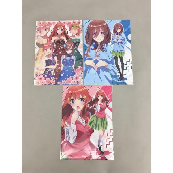 アニメグッズ 五等分の花嫁 クリアファイル 3点セット 中野五月 三玖 制服 描きおろしイラスト 集合 桜ドレスver. 未開封 2512LT327