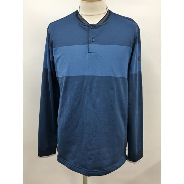 アディダス adidas 長袖Tシャツ L 腕ロゴマーク ハーフボタン 2601WR084