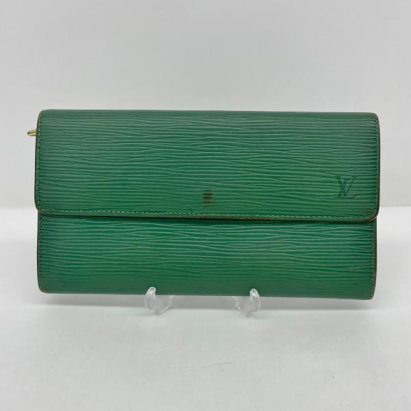 ルイ・ヴィトン LOUIS VUITTON 長財布 エピ ポシェット・ポルトモネクレディ ボルネオグリーン 現状品 M63574