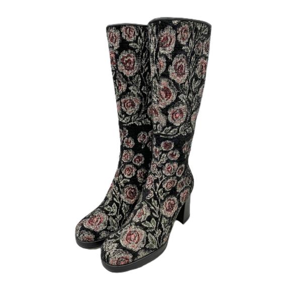 ロングブーツ ANNA SUI アナスイ 3 総柄 花模様