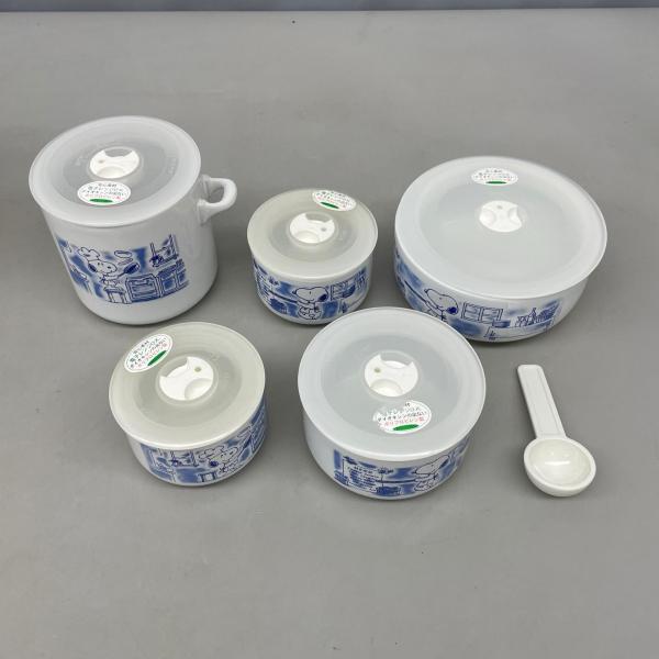スヌーピー キッチンセット 保存容器 タッパー 陶器製 電子レンジOK