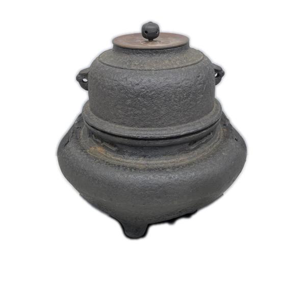 鉄製 茶釜 風炉  灰・台座付き 茶道具