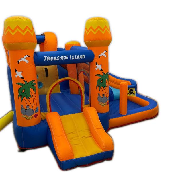 エア遊具 トレジャーアイランド TREASURE ISLAND ブロワー付き 滑り台 水遊び