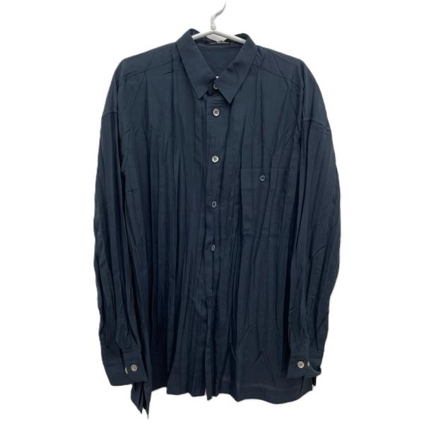 長袖シャツ ISSEY MIYAKE MEN イッセイミヤケ メン M ネイビー シワ