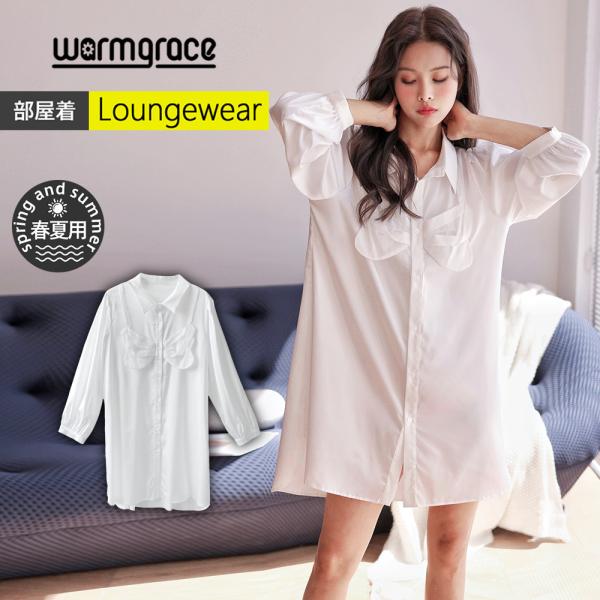 LUNALUZ いちごワンピース　ホワイト　ルームウェア ルームウェア LUNALUZ いちごワンピース ホワイト | seoul wings