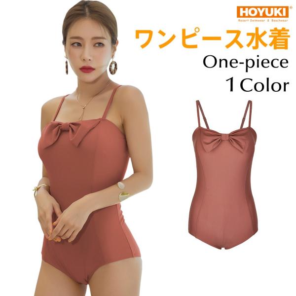 水着 レディース 体型カバー ワンピース 大きいサイズ リボン付