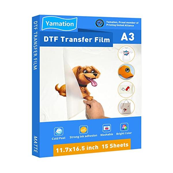 Premium A3 Plus (13 x 19) Direct to Film DTF Transfer Film PET Heat  Transfer Sheets PreTreat Cold and Warm Peel Sublimation (105 sheets, Glossy)