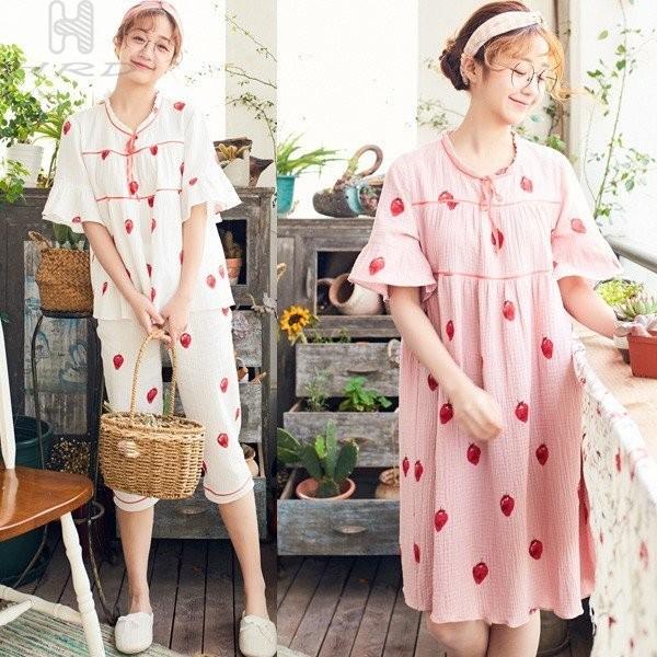 レディースパジャマ ワンピースパジャマ 半袖パジャマ 春夏 前開き 綿100 ガーゼ ネグリジェ ナイトウェア リボンレース 部屋着 Gardenhill Jp Index Php