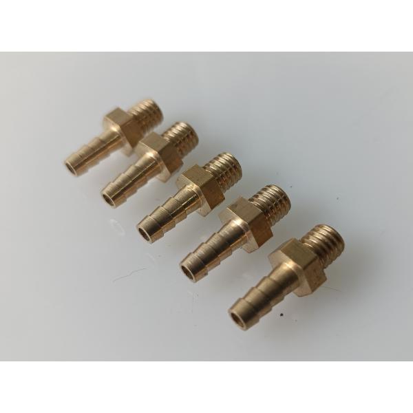 真鍮 ニップル 長さ: M6x1.0 to 4mm 5個 水冷却 燃料 ノズル タケノコ ニップル エア ホース
