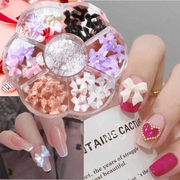 大人かわいいネイルデザインを実現するためのネイルパーツ「リボン」です。6色のバラエティ豊かなカラーバリエーションが魅力で、自由な組み合わせで様々なデザインを楽しむことができます。[特徴]高品質な素材: 耐久性のある素材で作られており、長時間...