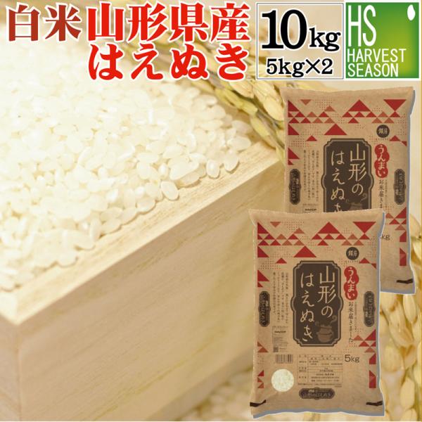 [お値打ち価格続行] 令和7年産 10kg 5kg×2袋 はえぬき 山形県産 白米 精白米 送料無料　SL