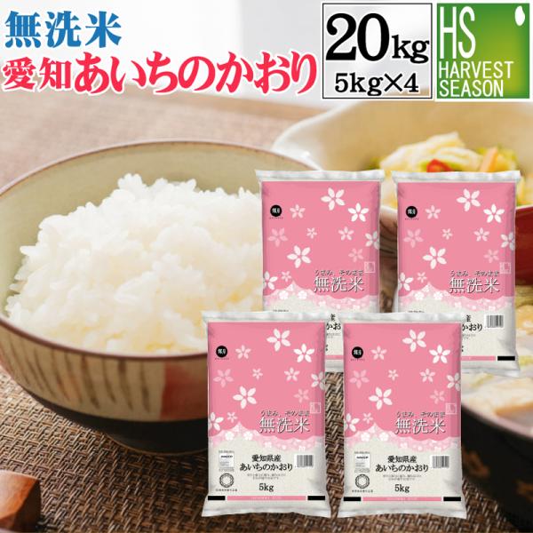 令和6年産 無洗米 5kg×4袋 愛知県産 あいちのかおり 20kg 大粒米  送料無料