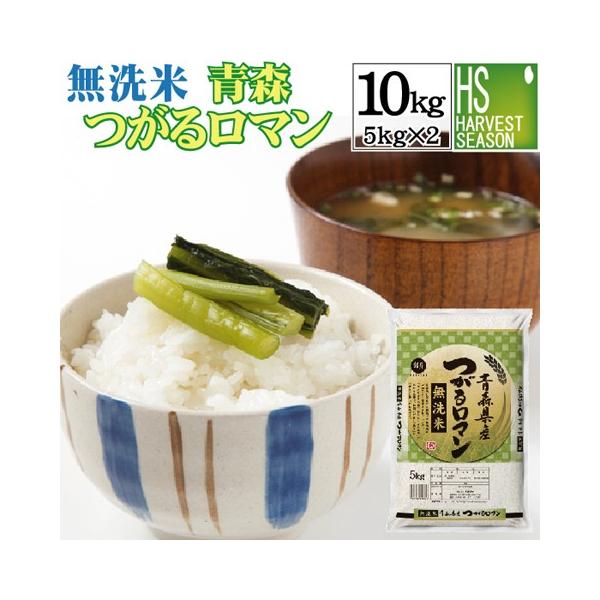無洗米 5kg×2 つがるロマン 青森県産 10kg お米 令和元年産 送料無料