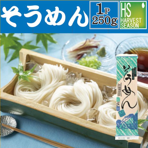 そうめん 乾麺 250g 花いちもん麺 |メール便1梱包4袋迄/代引＆日時指定不可 | 9袋以上は宅配便 (北海道沖縄へ宅配便送料1520円) メール便全国一律250円