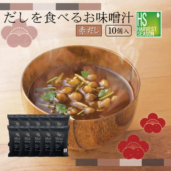 だしを食べるお味噌汁≪赤だし10個セット≫[メール便２セットまで送料無料/代引＆日時指定不可][北海道沖縄へ宅配便は送料760円]
