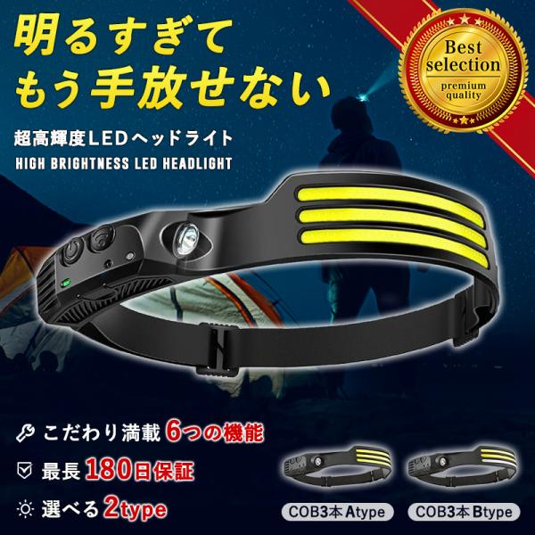 明るすぎてもう手放せない！230度広範囲照射とスポット照射で様々なシーンに対応しかも多彩な点灯モード搭載手放し作業が快適になる自動点灯機能！軽量設計にIPX４防水、更には充電式欲しい機能が全て詰まった大活躍間違いなしの超高輝度LEDヘッドラ...