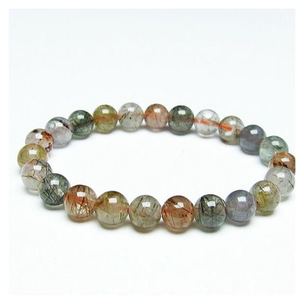 パワーストーン 天然石 ルチル水晶ブレスレット8mm t308-2234 : H.S.K