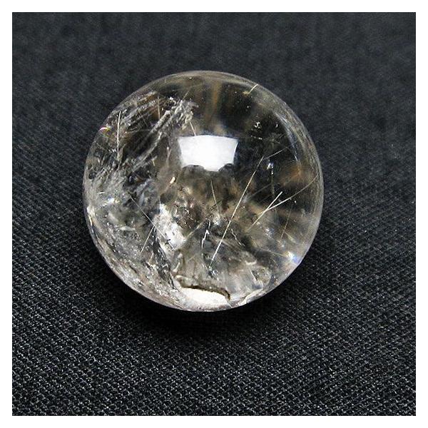 パワーストーン 天然石 ルチル入り水晶丸玉17mm t318-4754 : H.S.K