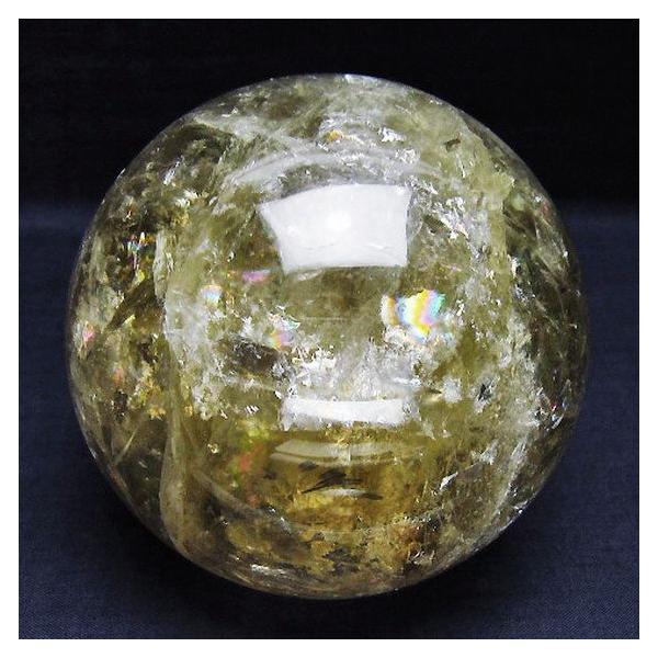 1.4Kgパワーストーン 天然石 虹入りシトリン水晶丸玉 98mm t529-5818